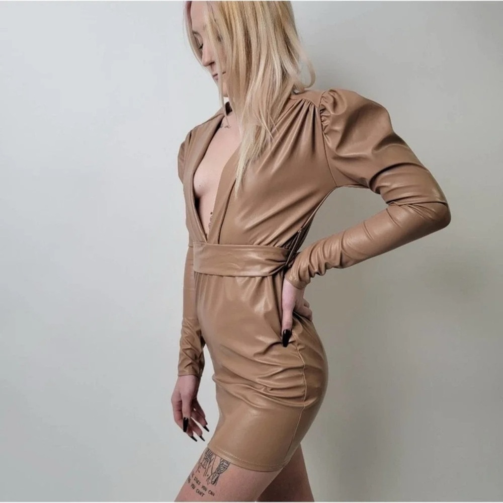 Stone Plunge Bodycon Dress